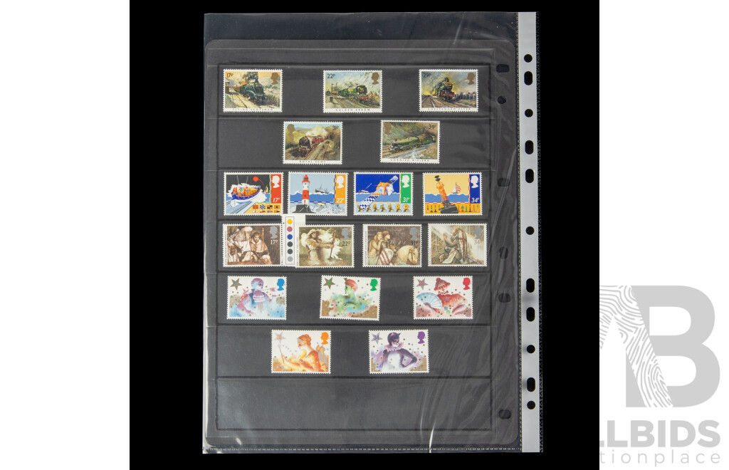 Collection of Great Britain Stamps, Mostly Mint Including QE2, Concord, Charles and Diana, Industry Year, English Embroidery and More