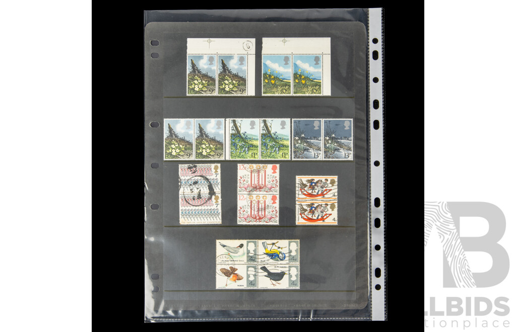 Collection of Great Britain Stamps, Mostly Mint Including QE2, Concord, Charles and Diana, Industry Year, English Embroidery and More