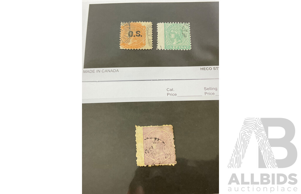 Australian Colonial Error Stamps Including NSW QV Mauve Sixpence Imperforate Margin, SA QV One and Twopence Imperforate Margins