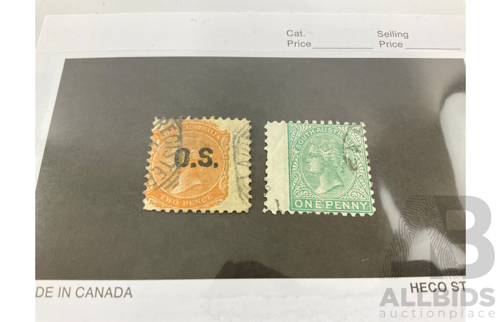 Australian Colonial Error Stamps Including NSW QV Mauve Sixpence Imperforate Margin, SA QV One and Twopence Imperforate Margins