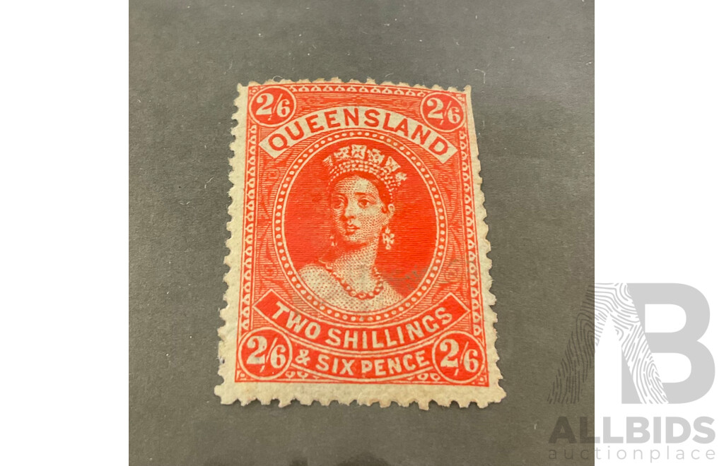 Australian Queensland 1907 QV Large Chalon Mint Stamp, Two Shilling/Six Penny