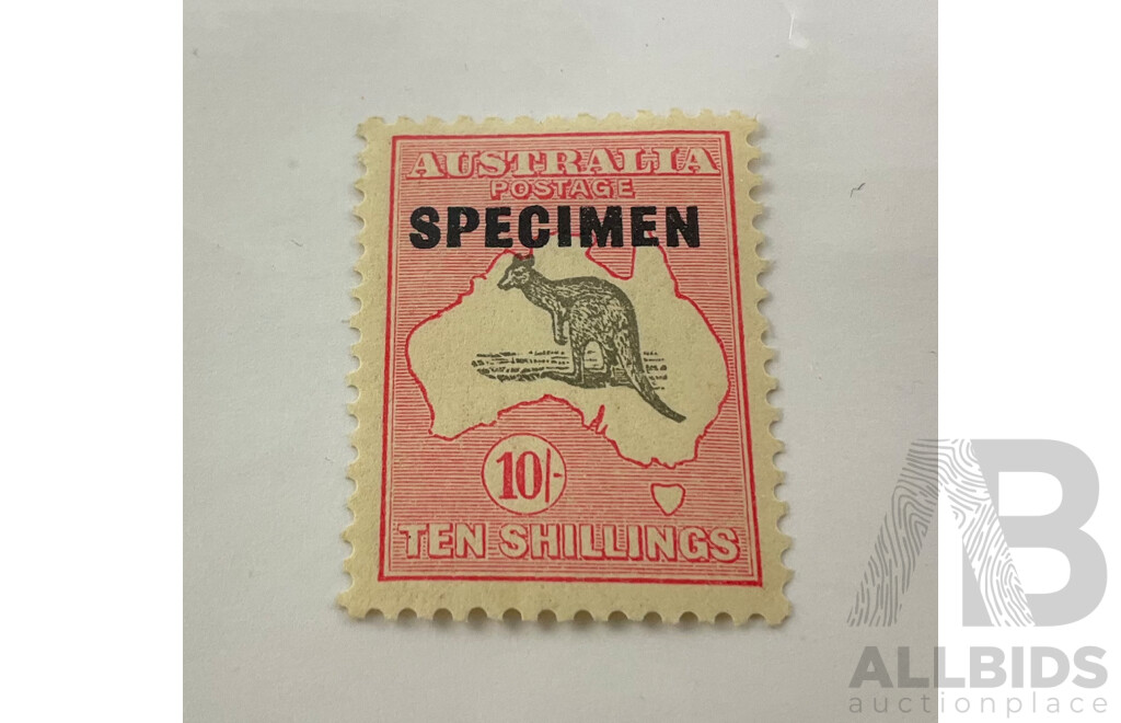 Australian 1931 Kangaroo on Map Mint/Hinged Stamp, Specimen, C of a Watermark