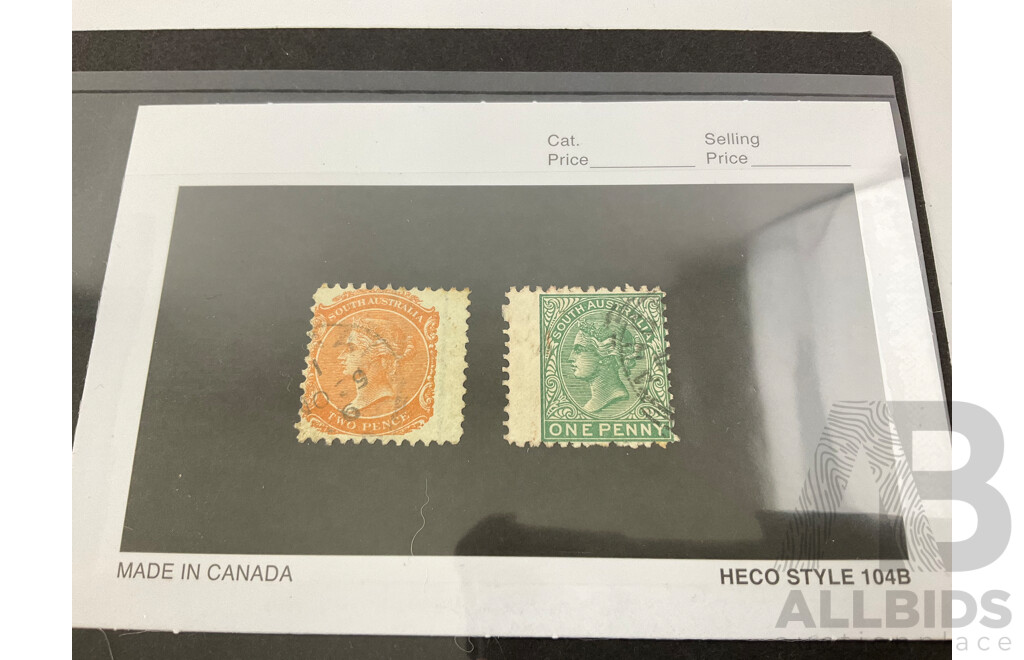 Two Antique South Australian QV Error Stamps, Two 1935 Mint ANZAC Commemoration Stamps, QE2 Imperforate Pair