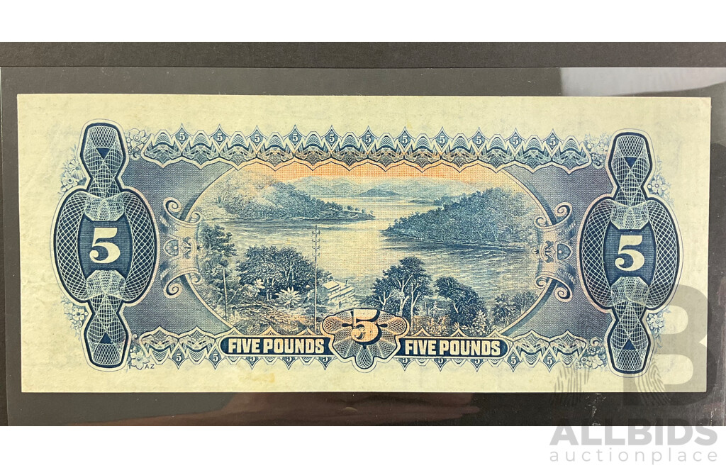 Rare Australian 1927 Five Pound Note, Riddle/heathershaw R42, Q21 208843, Crisp