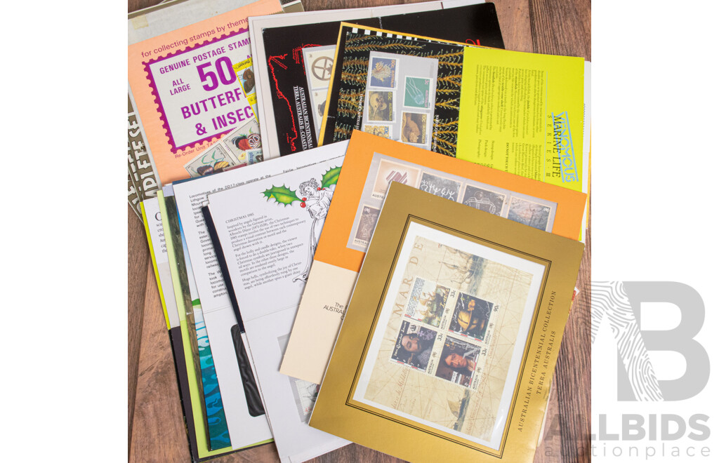 Australian Stamp Packs and First Day Covers, Examples From 1974 to 1988 with Four International Stamp Packs