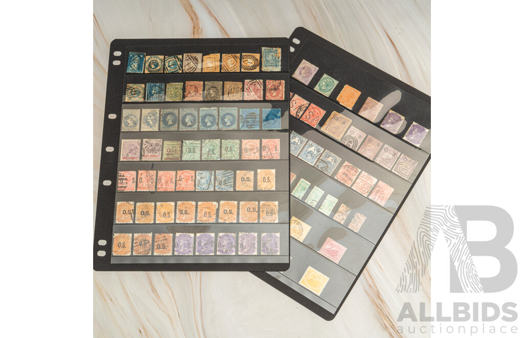 Collection of Australian State Stamps QV, Overprints, Official Service, QLD, SA, VIC, WA, NSW