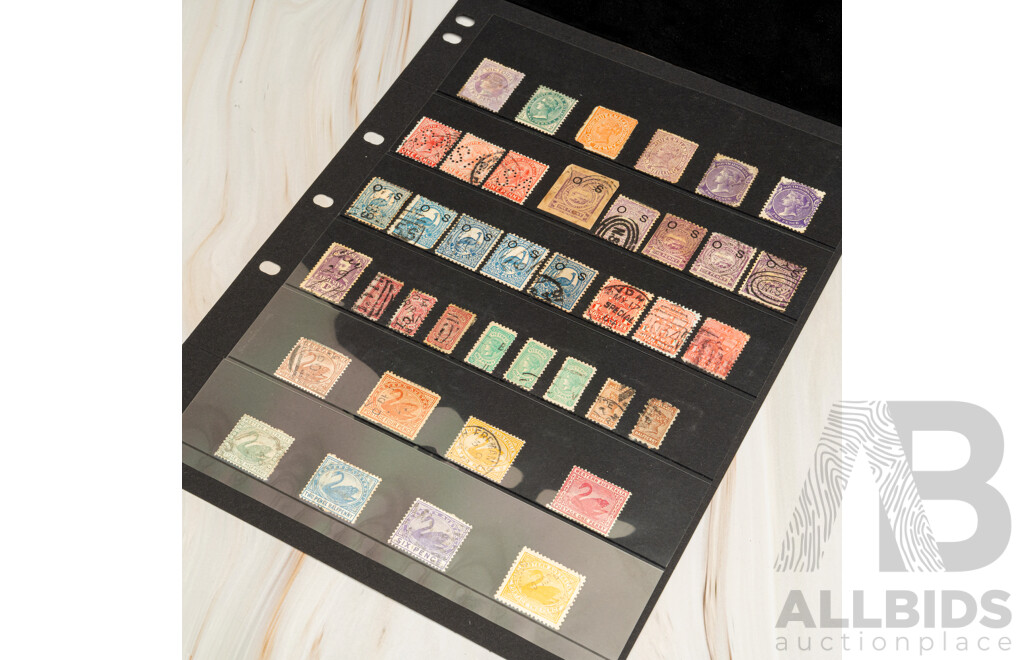 Collection of Australian State Stamps QV, Overprints, Official Service, QLD, SA, VIC, WA, NSW