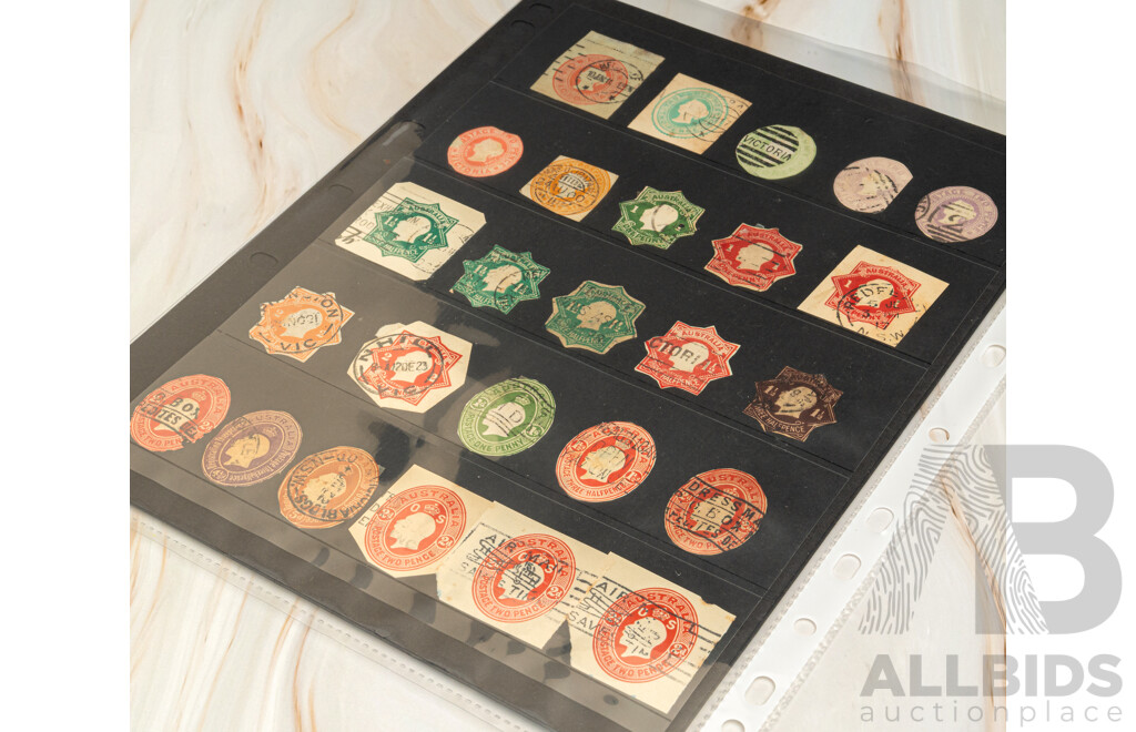 Large Rare Collection of Australian State Stamps Including Overprints, Surcharges, Kangaroo on Map, Harbour Bridge, KGV Heads, Strips, Blocks, QLD, VIC, WA, NSW, TAS