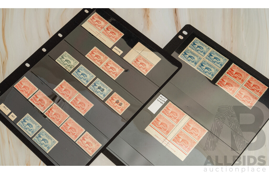 Rare Australian 1930's Mint/Cancelled Stamps, Harbour Bridge Collection, Blocks, John Ash Prints, OS Overprints