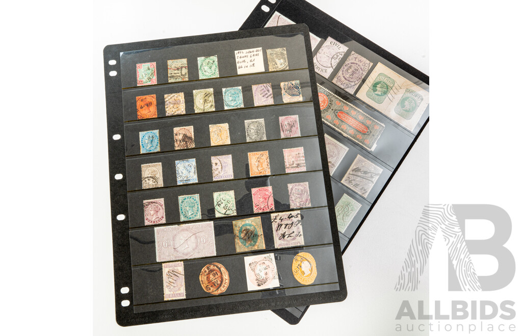 Collection of Antique India/Great Britain QV Stamps Including Surcharge, Overprints, Revenue, Stamp Duty, Foreign Bill, Company Registration, Contract and Receipt