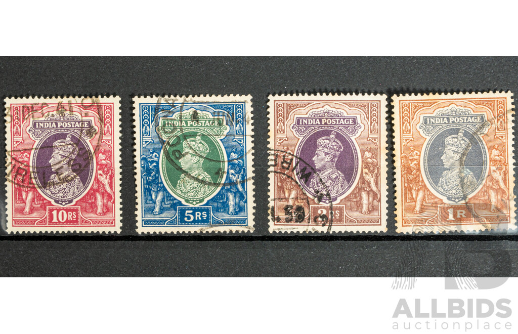 India 1939 KGVI, One Rupee to Ten Rupee, Straight Margins