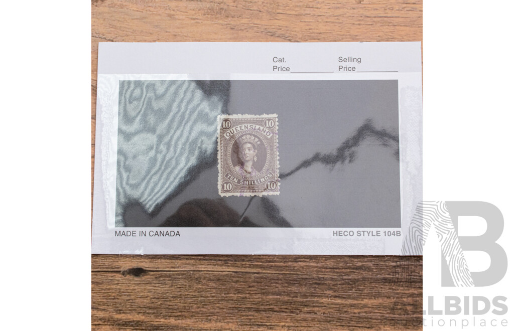 Australian 1882-1886 Queensland Stamp, Queen Victoria Ten Shillings