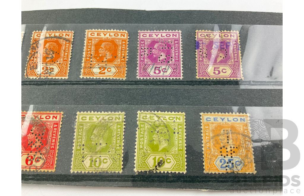 Collection of Ceylon KGV Stamps, Two to Twenty Five Cents