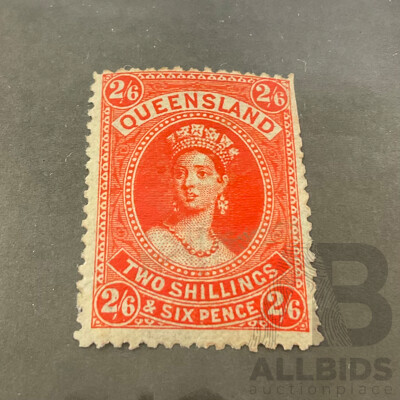 Australian Queensland 1907 QV Large Chalon Mint Stamp, Two Shilling/Six Penny