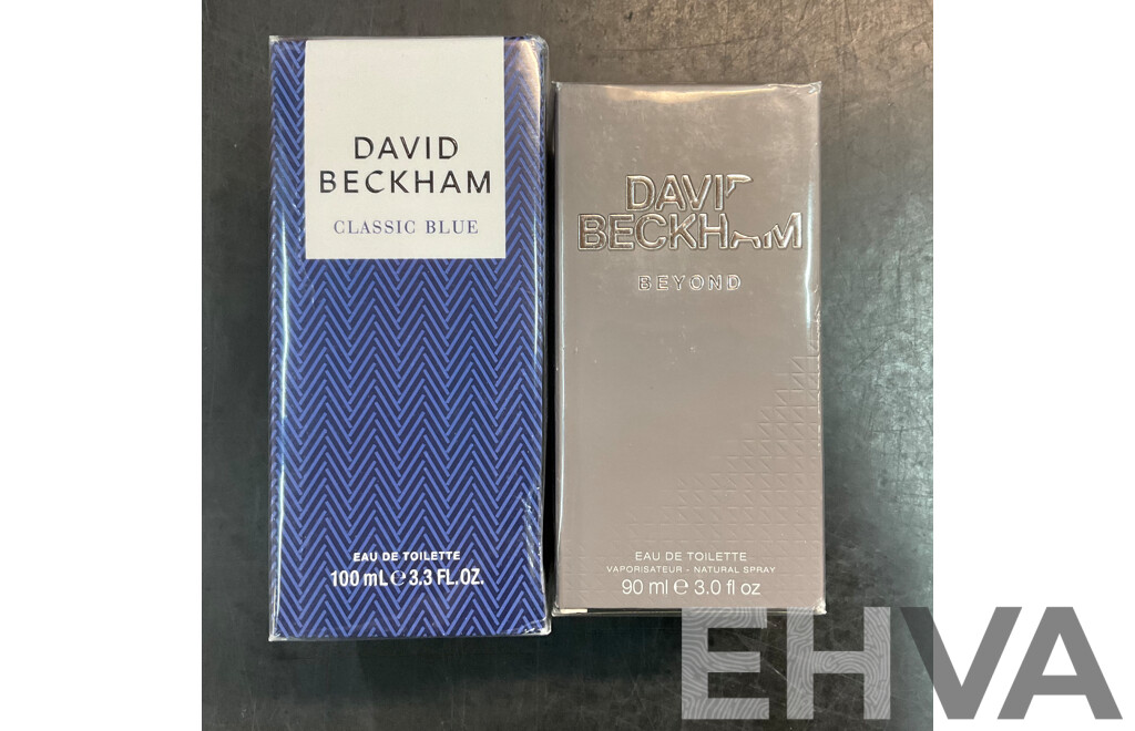 DAVID BECKHAM Classic Blue 100ml  / Beyond 90ml Eau De Toilette -  Lot of 2