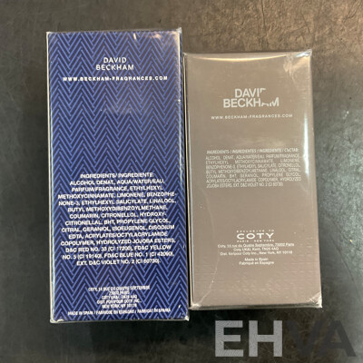 DAVID BECKHAM Classic Blue 100ml  / Beyond 90ml Eau De Toilette -  Lot of 2