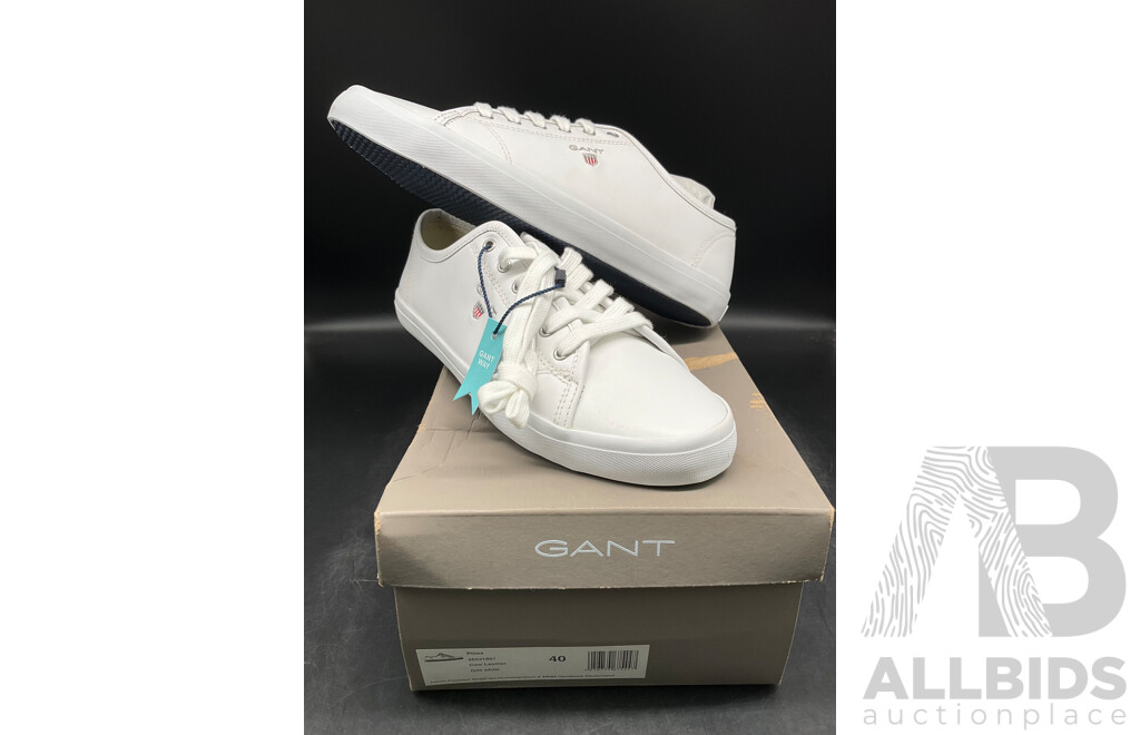 GANT Womens Pillox Cow Leather G29 White Sneaker Size US 8.5