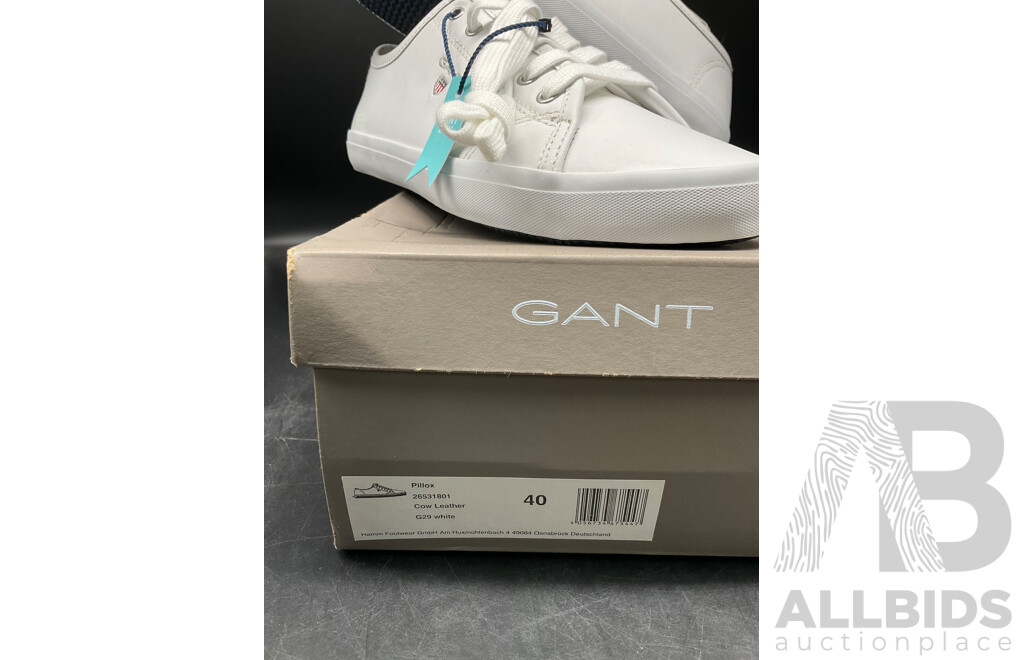 GANT Womens Pillox Cow Leather G29 White Sneaker Size US 8.5