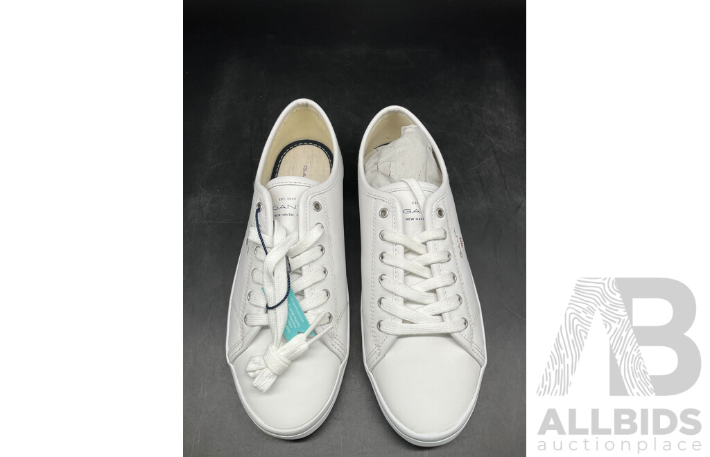 GANT Womens Pillox Cow Leather G29 White Sneaker Size US 8.5