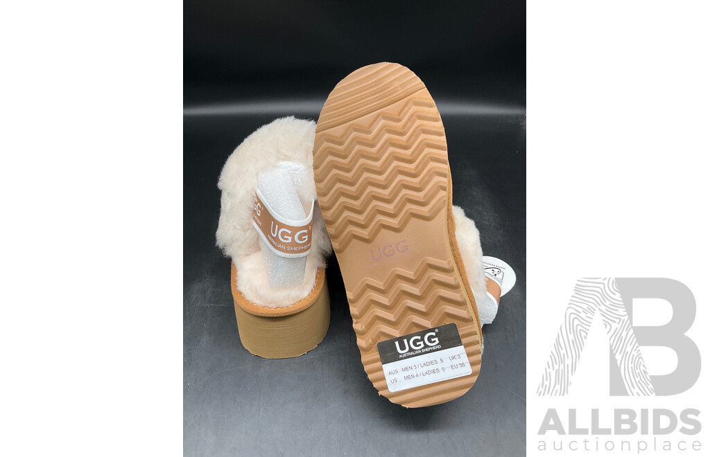UGG Womens Funkette Slipper, Chestnut Size UK3