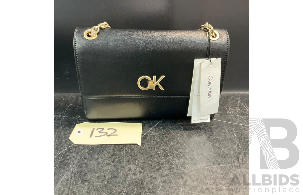 CALVIN KLEIN Re-Lock EW Conv Crossbody Shoulder Bag - Black - ORP $279