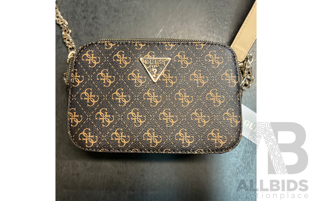 GUESS Brown Logo Noelle Crossbody Bag
