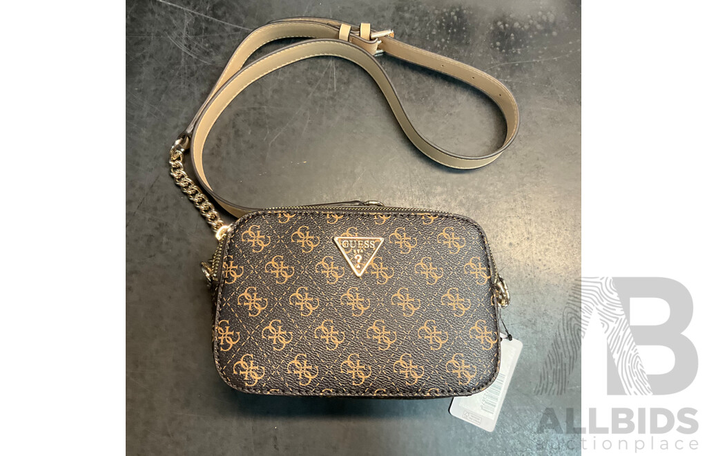 GUESS Brown Logo Noelle Crossbody Bag