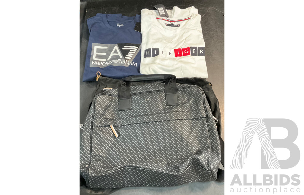 BOSS Men's Brief Case & TIMMY HILFIGER / ARMANI T-Shirt - Lot of 3