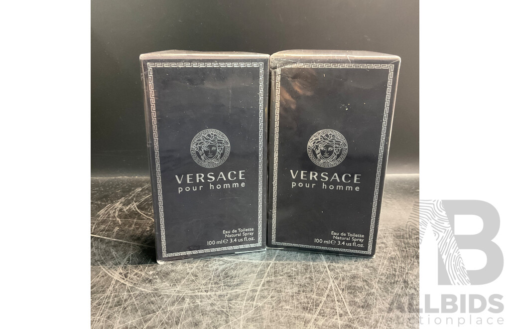 VERSACE Pour Homme Eau De Toilette - 100ml - Lot of 2