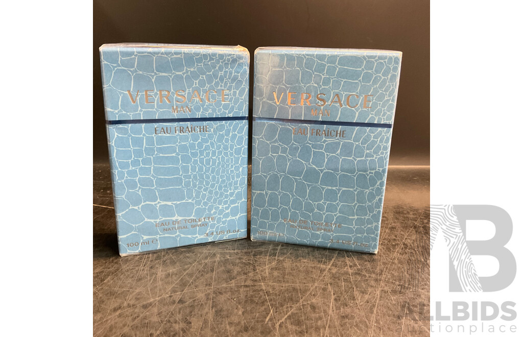 VERSACE Man Eau Fraiche Eau De Toilette - 100ml - Lot of 2