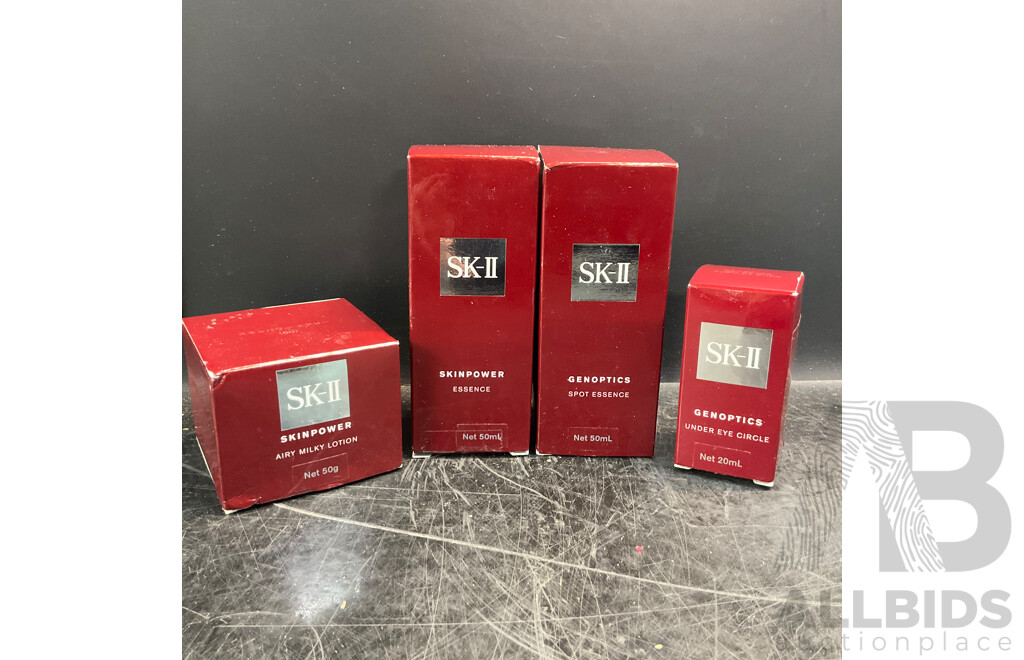 SK-II  Skin Power & Genoptics - Lotion 50g / Essence 50ml / Spot Essence 50 Ml / Under Eye Circle 20ml -  Lot of 4
