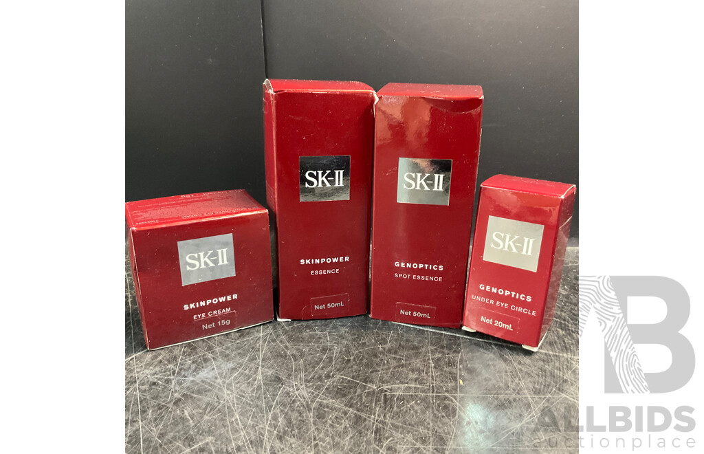 SK-II  Skin Power & Genoptics - Eye Cream 15g / Essence 50ml / Spot Essence 50 Ml / Under Eye Circle 20ml -  Lot of 4