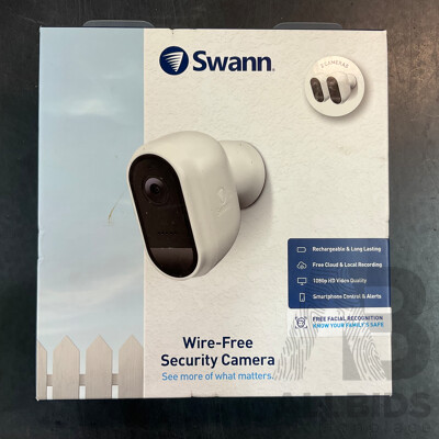 SWANN Wire Free Security Camera ( 2 Cameras ) - ORP $428