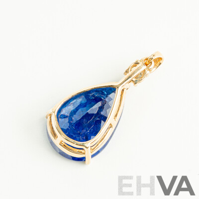 NEW - 14ct Tanzanite & Diamond Pendant, T16.36ct/TDW0.27ct, 33mm Long, 6.01 Grams