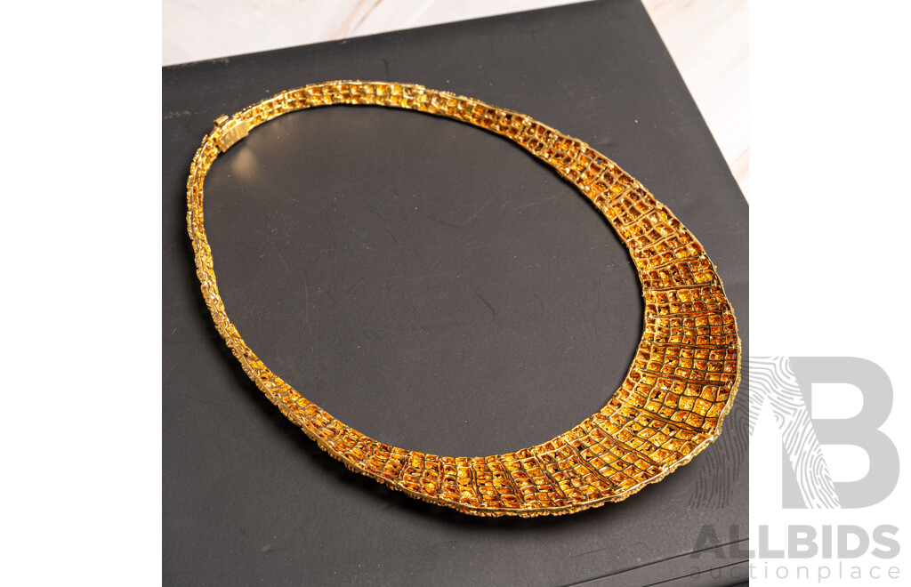 18ct Gold Omega Award Winning 'rocaille Dór' Necklace C.1965, 40cm, 90.0grams - Hallmarked Omega