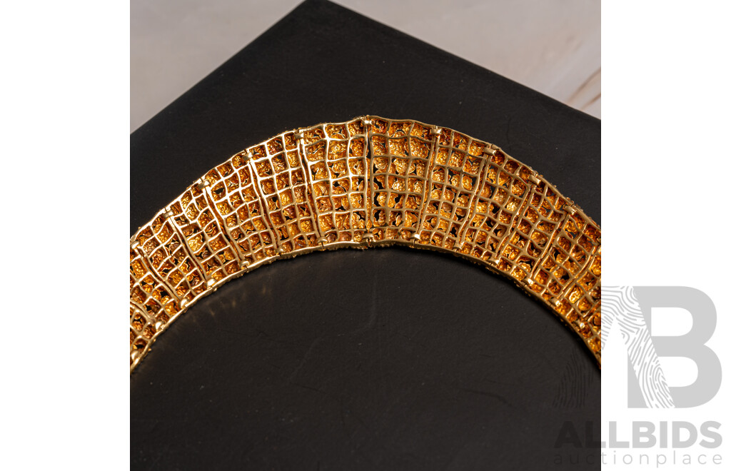 18ct Gold Omega Award Winning 'rocaille Dór' Necklace C.1965, 40cm, 90.0grams - Hallmarked Omega