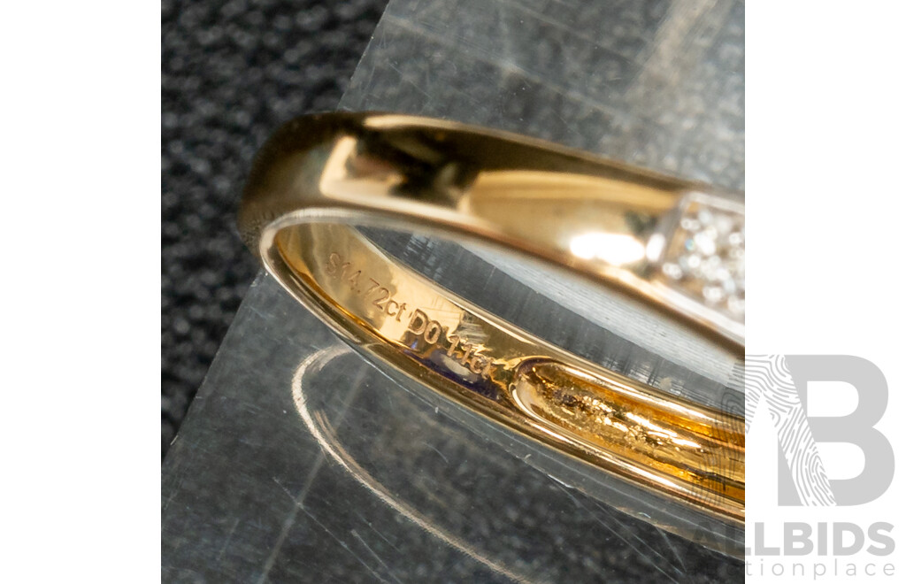 NEW - 14ct Yellow Gold Tanzanite & Diamond Cocktail Ring, T14.72ct/TDW0.11ct, Size Q, 8.16 Grams