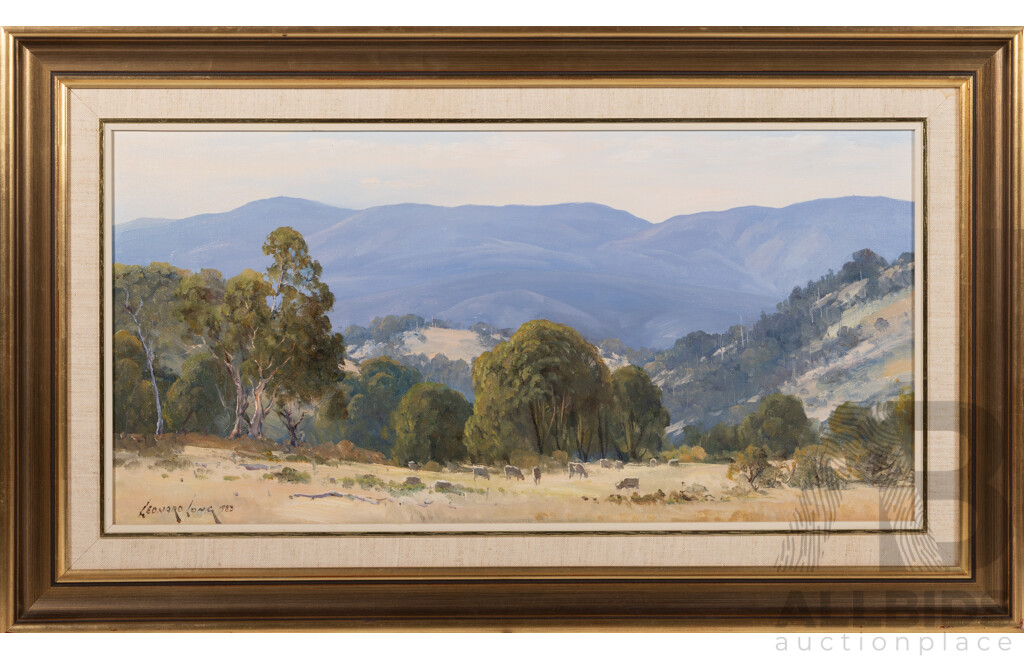 Leonard Long OAM, (20th Century, Australian, 1911-2013), Brindabella Hills, Nottingham Near Wee Jasper,  Oil on Canvas, 46 x 76 cm (frame)