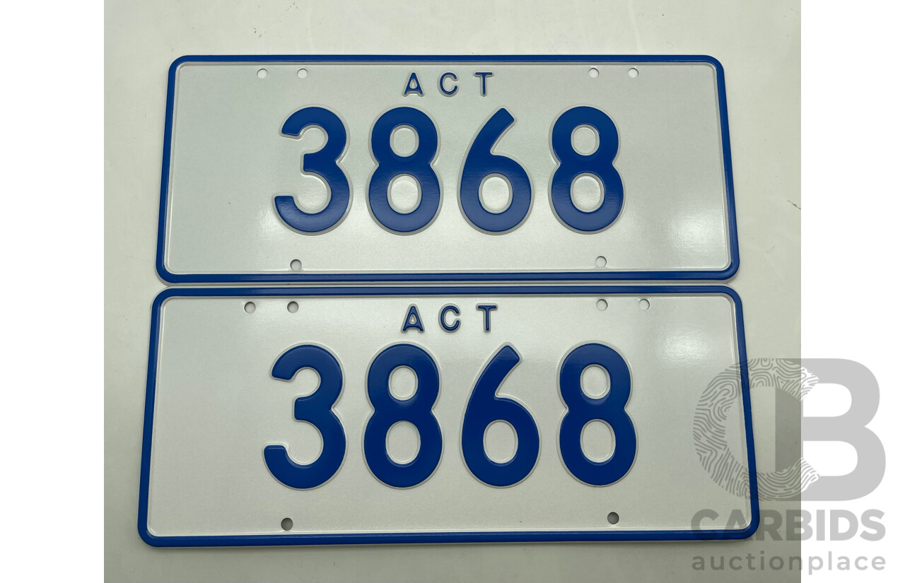 ACT 4-Digit Number Plate - 3868