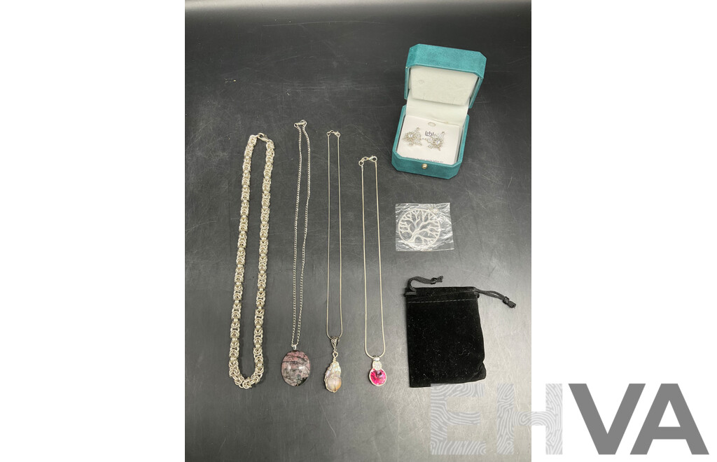 Sterling Silver Jewellery - Necklases and Earrings - Lot of 6