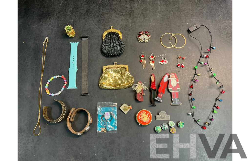 Assorted Costume Xmas Jewellery, Spare Watch Wristbands and More   - Lot of 20