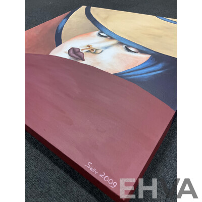Unknow Artist, Acrylic on Canvas, 61 X 61 Cm (frame) and  30 X 76 Cm (frame) - Lot of 2