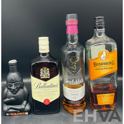 Assorted Spirits - BALLANTINES, MARKO, TIA MARIA, DRAMBUIE, GLENFIDDICH and More - ALL OPENED BOTTLES  - Lot of 10