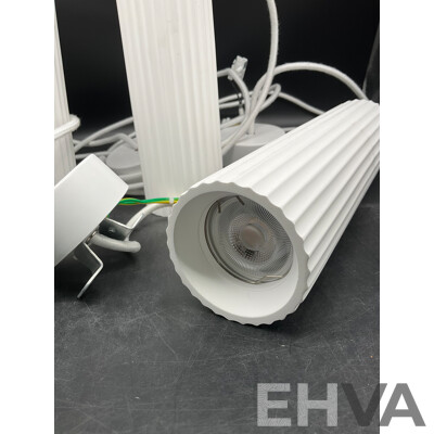 MFL by Masson Gypsum 1 Light Small Cylinder Pendant in Ribbed White - Lot of 3 - ORP $687