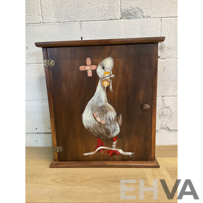 Medicine Cabinet with Hand Painted Duck by Sally