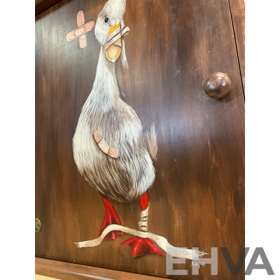 Medicine Cabinet with Hand Painted Duck by Sally