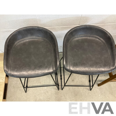 Replica Set of 2 Hee Welling Hay Barstools and Jar Furniture ENZO Black Wood Bar Stool - Lot of 3