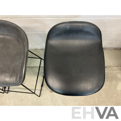 Replica Set of 2 Hee Welling Hay Barstools and Jar Furniture ENZO Black Wood Bar Stool - Lot of 3