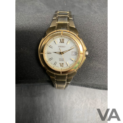 SEIKO Womens Gold Tone Watch Solar 100M  V187/0AB0
