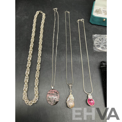 Sterling Silver Jewellery - Necklases and Earrings - Lot of 6